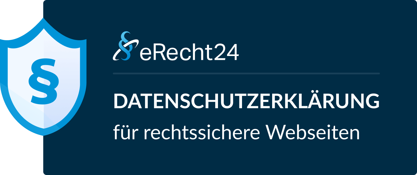 Datenschutz-Siegel: erstellt mit dem Datenschutz-Generator von eRecht24